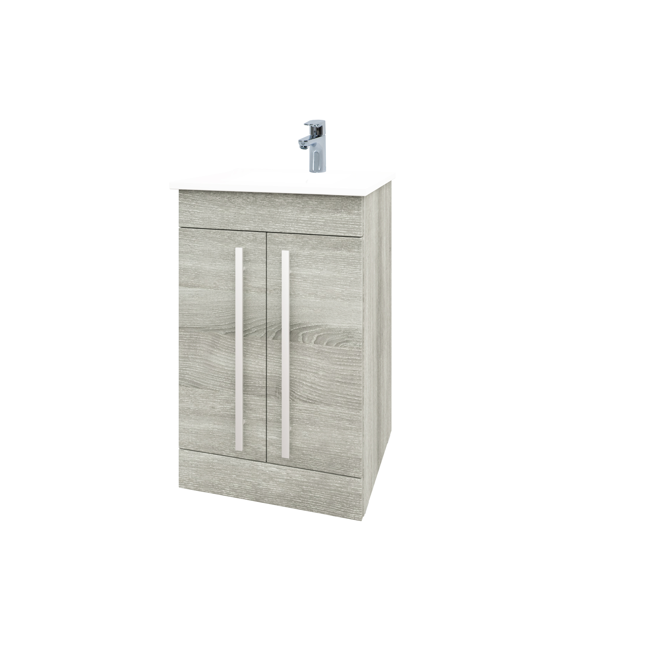 purity grey ash 500mm 2 door unit and basin midland trays bathroom